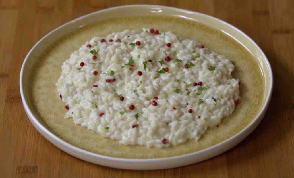 risotto mascarpone e pepe rosa